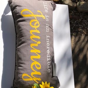 LIFE IS AN INCREDIBLE JOURNEY PILLOW - NWT